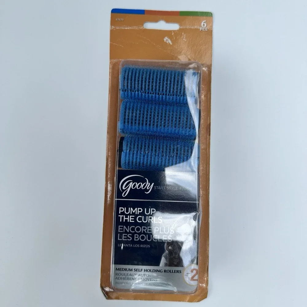 Goody Pump Up the Curls Medium Self Holding Rollers Style 2 - Blue